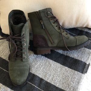 Ugg green combat boots. Size 10